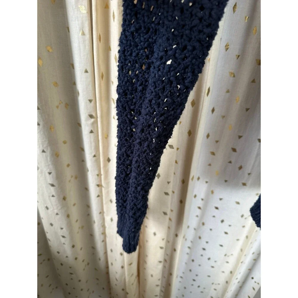 Tommy Bahama Women's 100% Cotton Navy Loose Cable Knit Pull Over Sweater M - Picture 3 of 6
